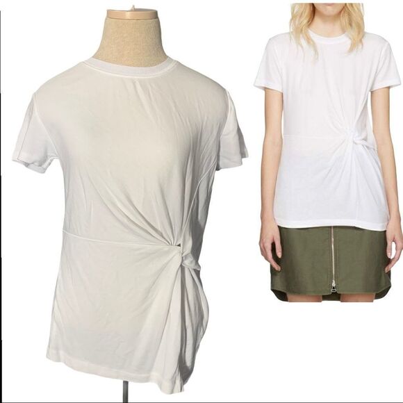 Rag & Bone Mardina Drape Front Knot Shirt T-Shirt - Picture 1 of 7